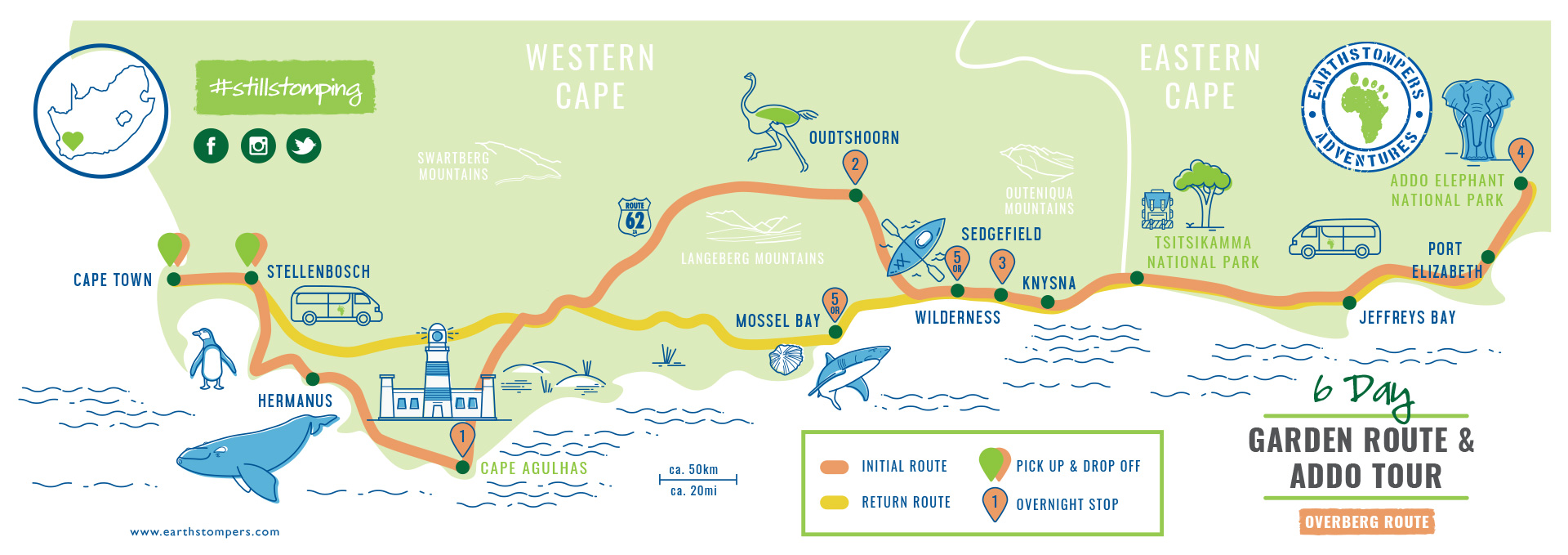 Map of Garden Route Tours